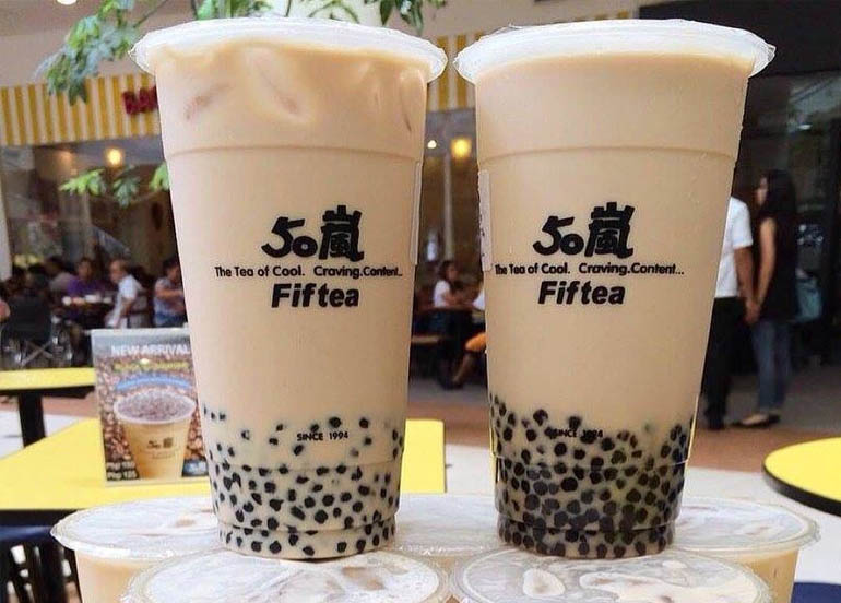 fiftea milk tea, pearls, boba