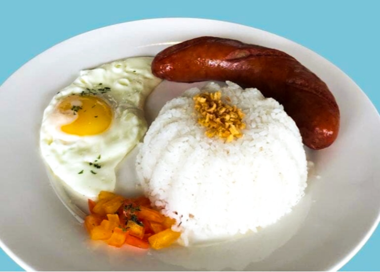 Allys all-day-breakfast hungarian sausage silog